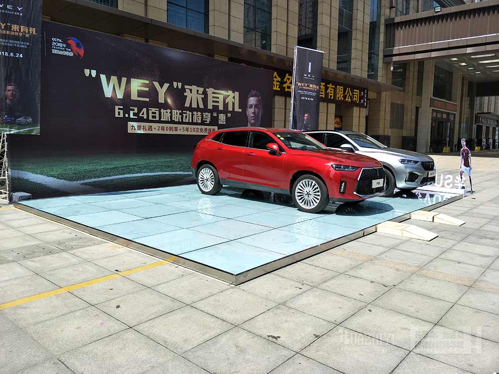 戶外車展特惠活動租賃華熠玻璃地臺